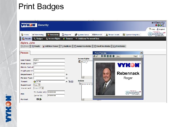 Print Badges Print Preview Rebennack Roger 