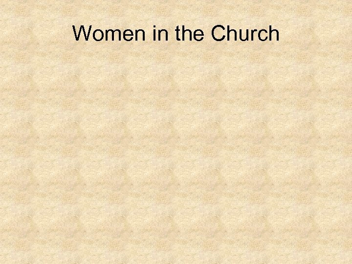 Women in the Church 