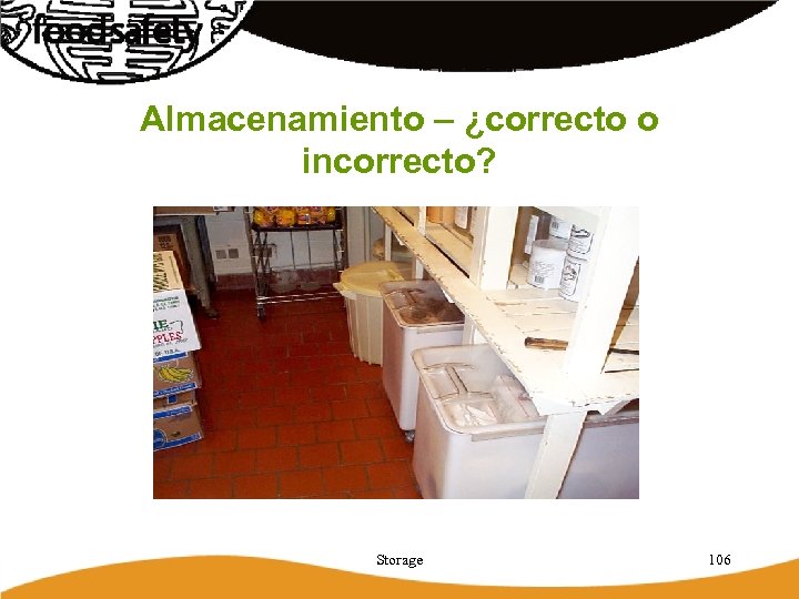 Almacenamiento – ¿correcto o incorrecto? Storage 106 