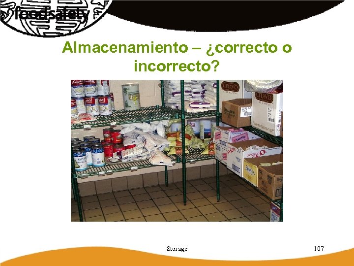 Almacenamiento – ¿correcto o incorrecto? Storage 107 