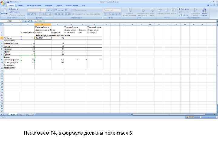 Нажимаем F 4, в формуле должны появиться $ 
