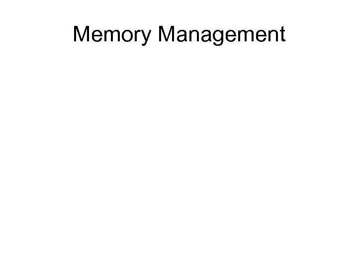 Memory Management 