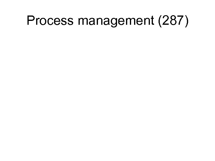 Process management (287) 