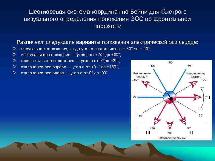 Шестиосевая система координат по Бейли для быстрого визуального определения положения ЭОС во фронтальной плоскости