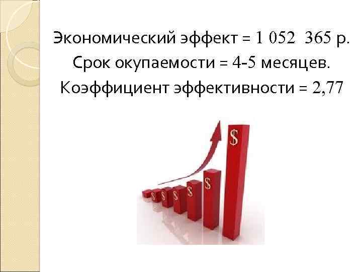 Экономический эффект. Экономический эффект презентация. Срок окупаемости и экономический эффект. Экономический эффект картинка.