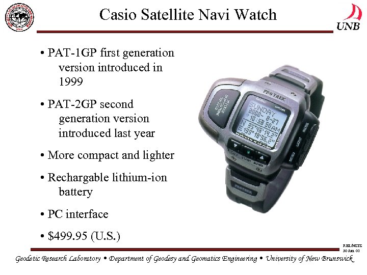 Casio Satellite Navi Watch • PAT-1 GP first generation version introduced in 1999 •