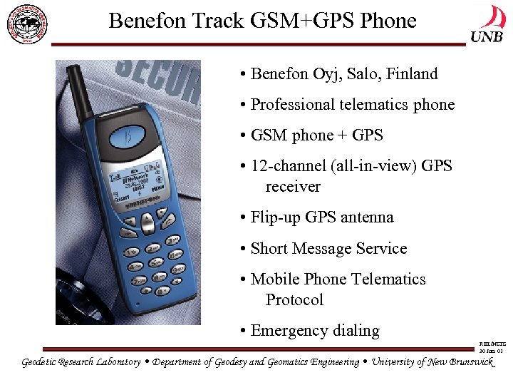 Benefon Track GSM+GPS Phone • Benefon Oyj, Salo, Finland • Professional telematics phone •