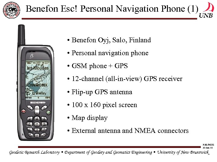 Benefon Esc! Personal Navigation Phone (1) • Benefon Oyj, Salo, Finland • Personal navigation