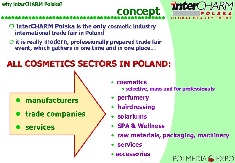 why inter. CHARM Polska? concept ¦ inter. CHARM Polska is the only cosmetic industry