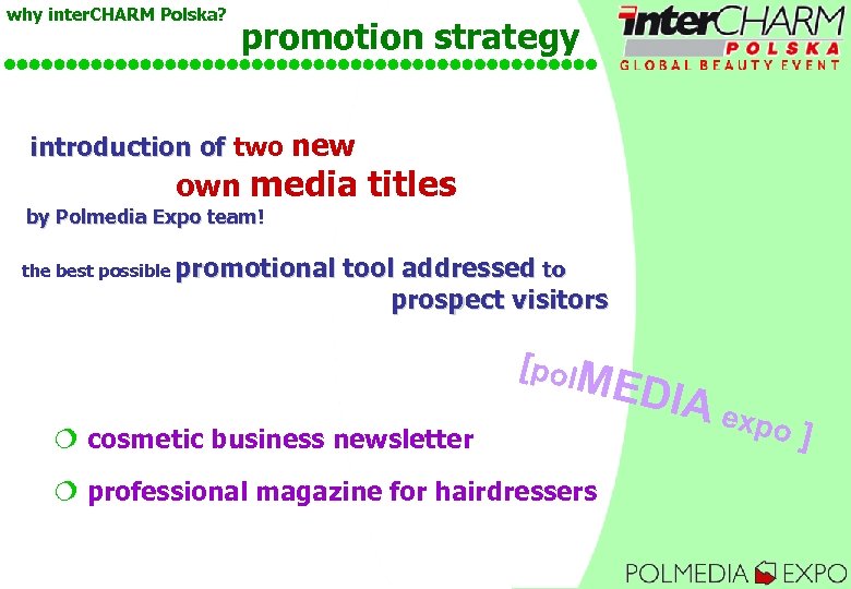 why inter. CHARM Polska? promotion strategy introduction of two new own media titles by
