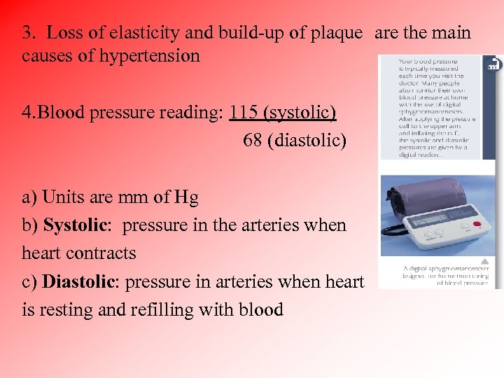 3. Loss of elasticity and build-up of plaque are the main causes of hypertension