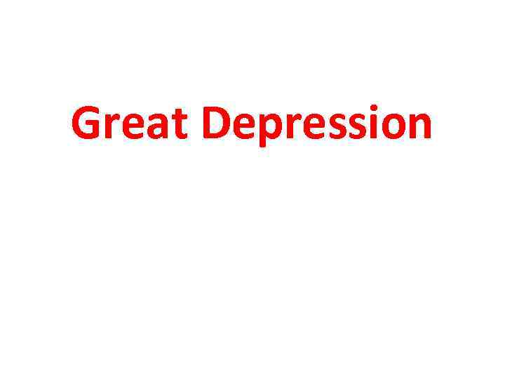 Great Depression 