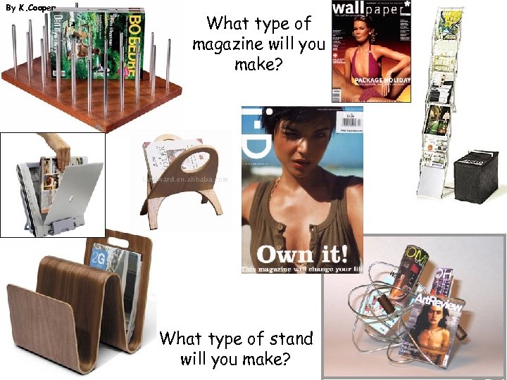 By K. Cooper What type of magazine will you make? What type of stand