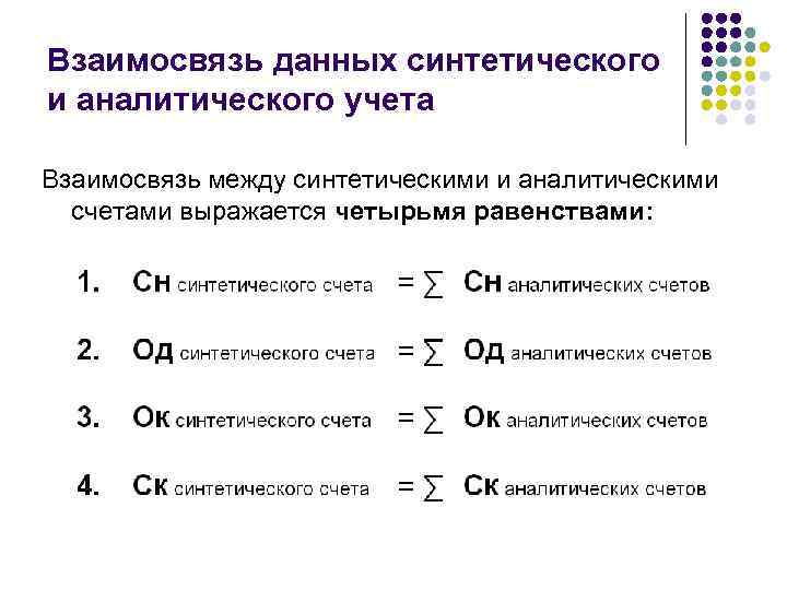 Аналитический и синтетический учет презентация