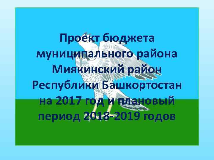 Проект бюджета муниципального района Миякинский район Республики Башкортостан на 2017 год и плановый период