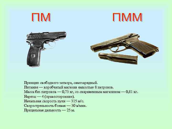 Принцип свободного затвора, самозарядный. Питание — коробчатый магазин емкостью 8 патронов. Масса без патронов