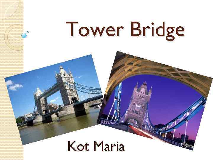 Tower Bridge Kot Maria 