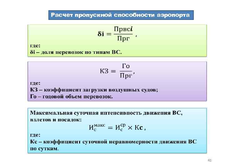 Расчет пропускной способности аэропорта 41 