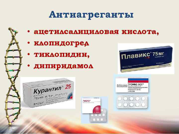 Антитромбические препараты План 1 Классификация антитромботических .