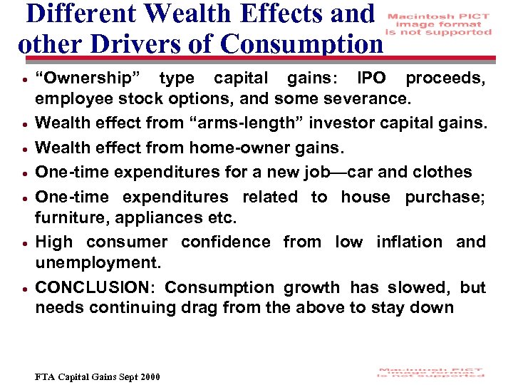 Different Wealth Effects and other Drivers of Consumption · · · · “Ownership” type