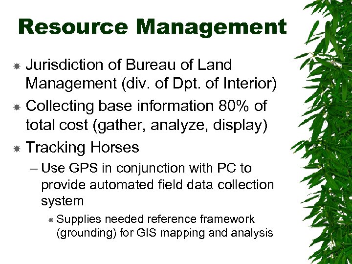 Resource Management Jurisdiction of Bureau of Land Management (div. of Dpt. of Interior) Collecting