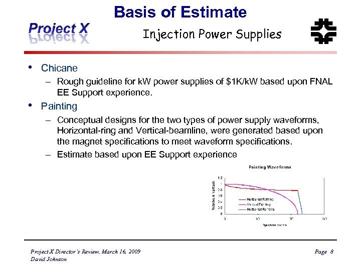 Basis of Estimate Injection Power Supplies • Chicane – Rough guideline for k. W