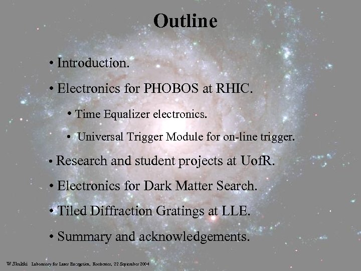 Outline • Introduction. • Electronics for PHOBOS at RHIC. • Time Equalizer electronics. •