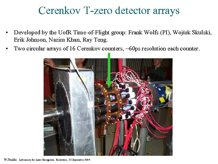 Cerenkov T-zero detector arrays • Developed by the Uof. R Time-of-Flight group: Frank Wolfs