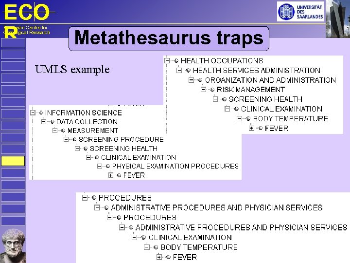 ECO R European Centre for Ontological Research Metathesaurus traps UMLS example 