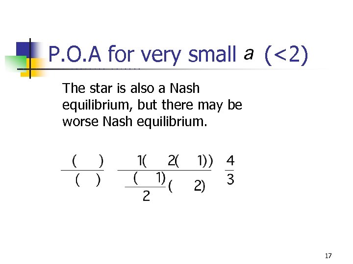 P. O. A for very small U C B E R K E L