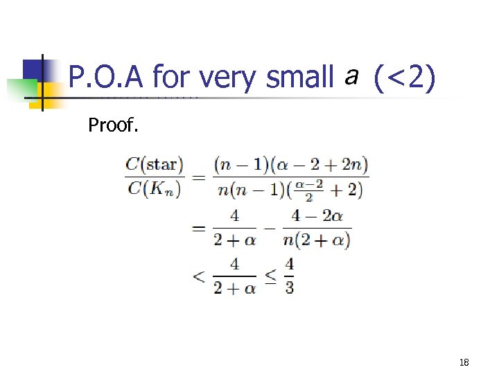 P. O. A for very small U C B E R K E L