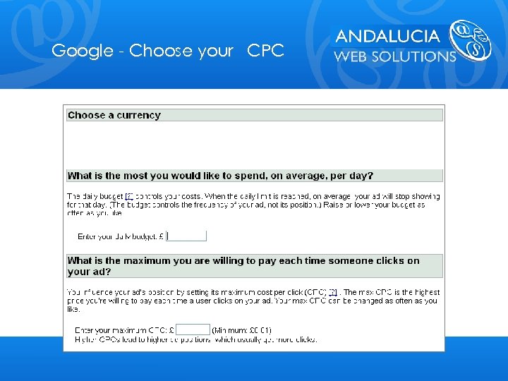 Google - Choose your CPC 