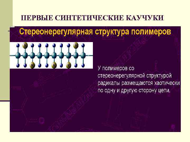 ПЕРВЫЕ СИНТЕТИЧЕСКИЕ КАУЧУКИ 