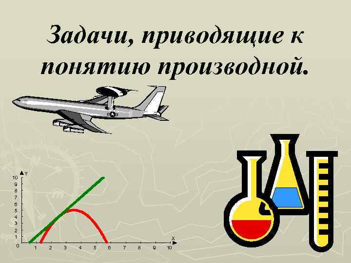 Задачи, приводящие к понятию производной. 10 9 8 7 6 5 4 3 2