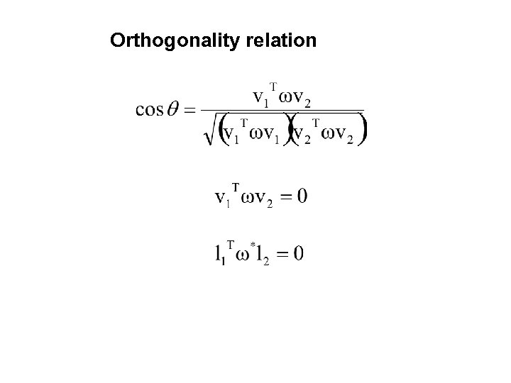 Orthogonality relation 