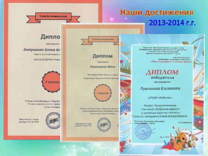 Наши достижения 2013 -2014 г. г. 