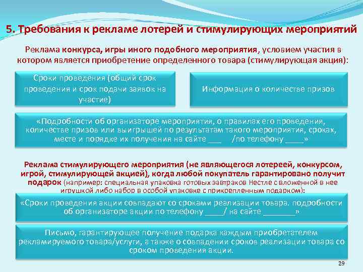 Общие и специальные требования к рекламе презентация