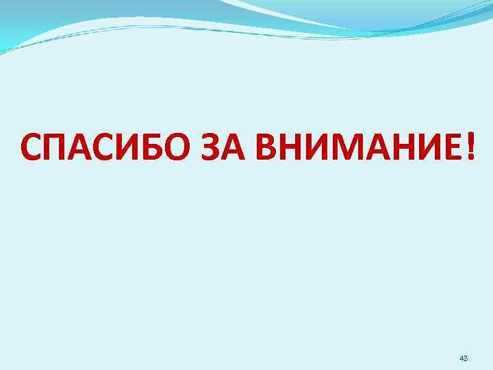 СПАСИБО ЗА ВНИМАНИЕ! 43 