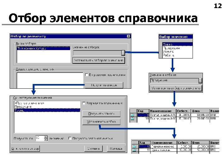 12 Отбор элементов справочника 