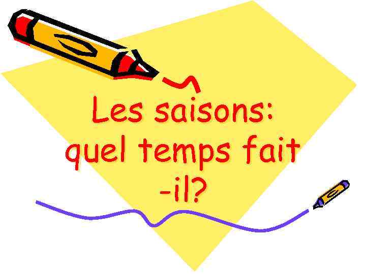 Les saisons: quel temps fait -il? 