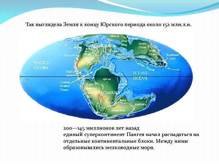 Карта земли юрского периода