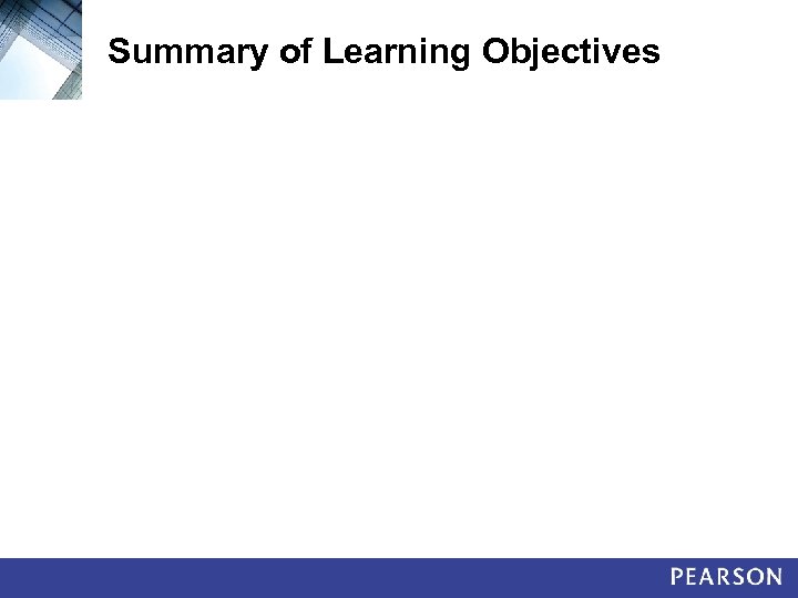 Summary of Learning Objectives 