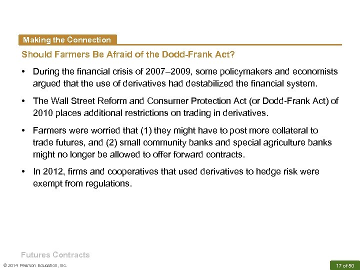 Making the Connection Should Farmers Be Afraid of the Dodd-Frank Act? • During the