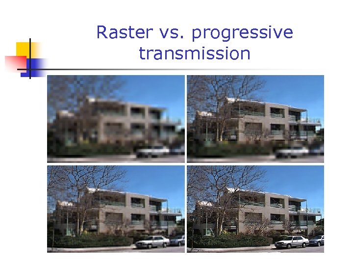 Raster vs. progressive transmission 