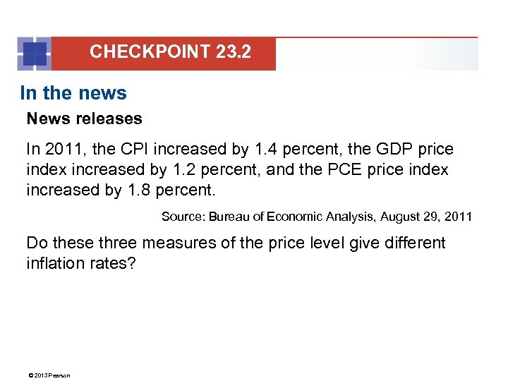 CHECKPOINT 23. 2 In the news News releases In 2011, the CPI increased by