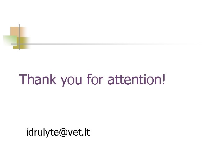 Thank you for attention! idrulyte@vet. lt 