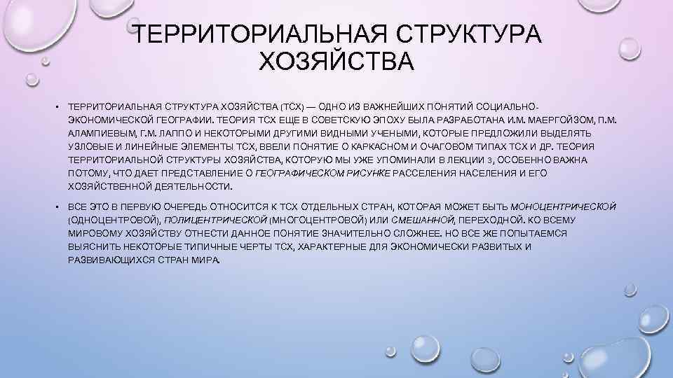 Используйте рисунок 22 для иллюстрации того описания территориальной структуры хозяйства