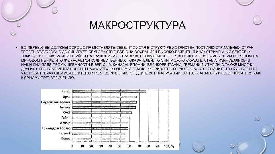 МАКРОСТРУКТУРА • ВО-ПЕРВЫХ, ВЫ ДОЛЖНЫ ХОРОШО ПРЕДСТАВЛЯТЬ СЕБЕ, ЧТО ХОТЯ В СТРУКТУРЕ ХОЗЯЙСТВА ПОСТИНДУСТРИАЛЬНЫХ