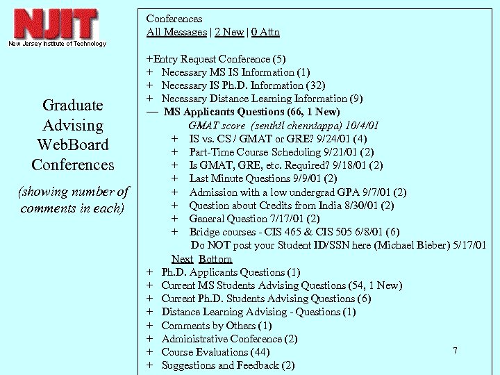 Conferences All Messages | 2 New | 0 Attn Graduate Advising Web. Board Conferences