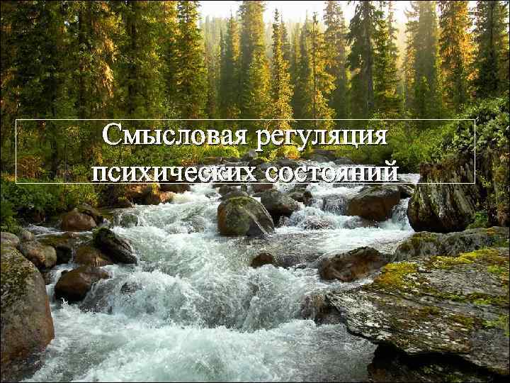 Смысловая регуляция психических состояний 